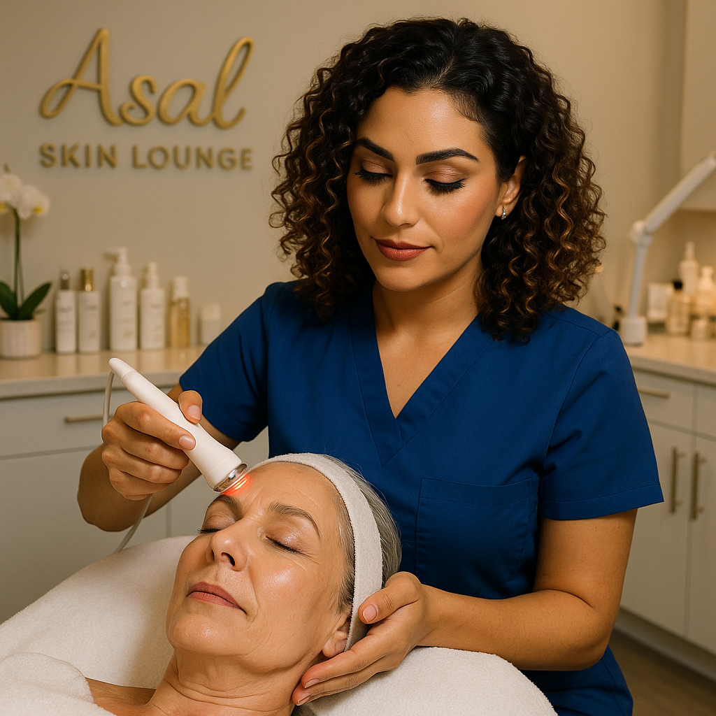 Relaxing and luxurious facial treatment for glowing skin at Asal Skin Lounge in Woodland Hills
