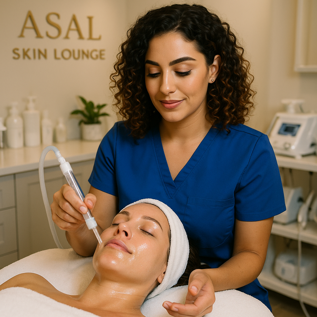 A luxury hydrating facial treatment for refreshed and glowing skin at Asal Skin Lounge in Woodland Hills, CA