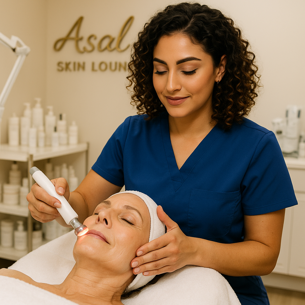 Rejuvenating facial treatment for radiant skin at Asal Skin Lounge in Woodland Hills