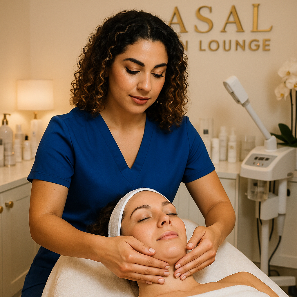 Professional anti-aging facial at Asal Skin Lounge in Woodland Hills