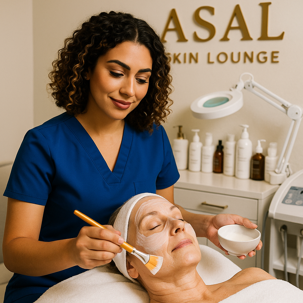 Glowing skin facial treatment at Asal Skin Lounge in Woodland Hills