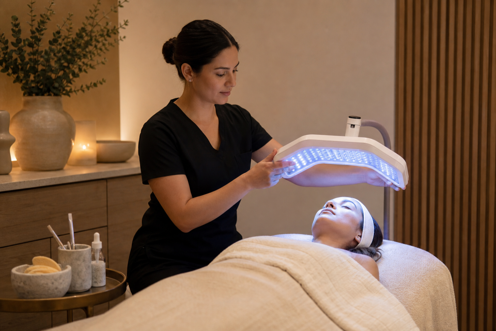 LED light therapy facial add-on editorial overview
