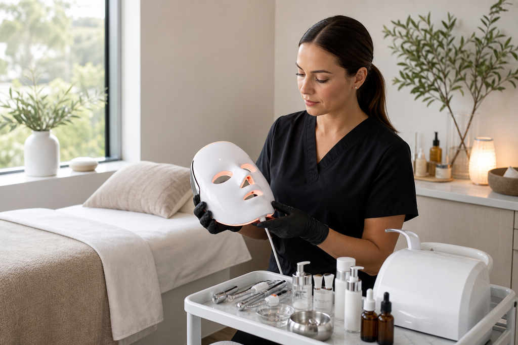 LED high frequency galvanic facial add-ons safety Woodland editorial overview