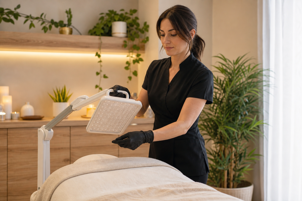 LED light therapy facial add-on safety Woodland Hills editorial overview