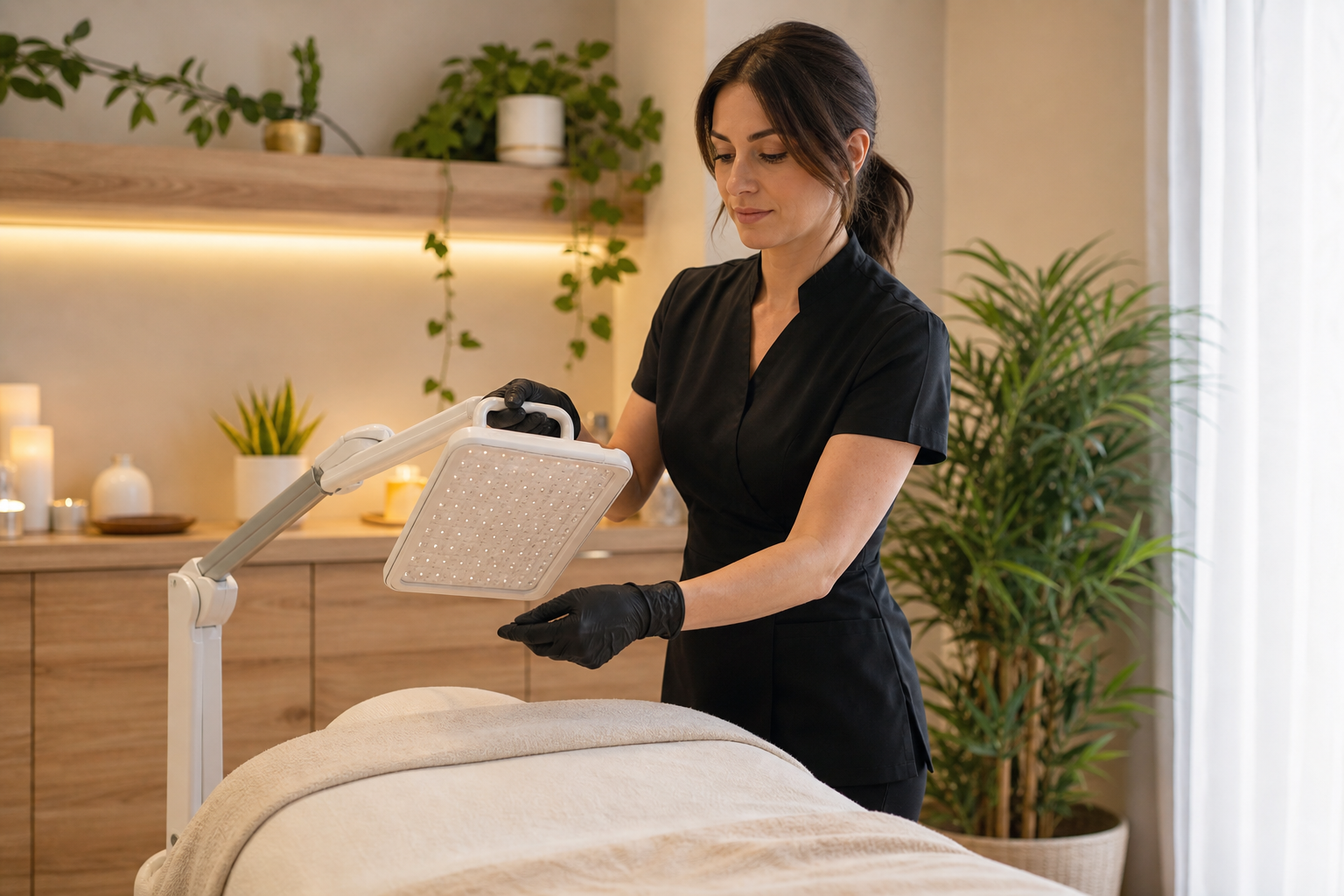 LED light therapy facial add-on safety Woodland Hills